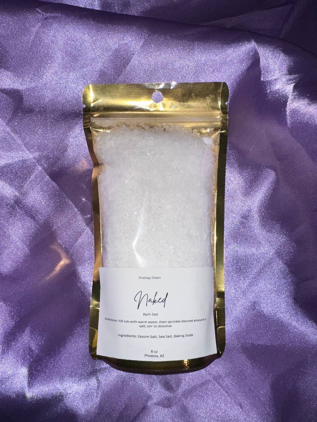 Bath Salt: Naked 8oz (Unscented)